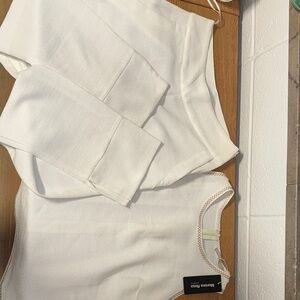 White Sleeveless Top and Pants Set